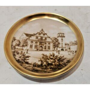 Vtg Kaiser Mini Collectible Plate Gold Trim Kassel Ottoneum Und Zwehrener Turm